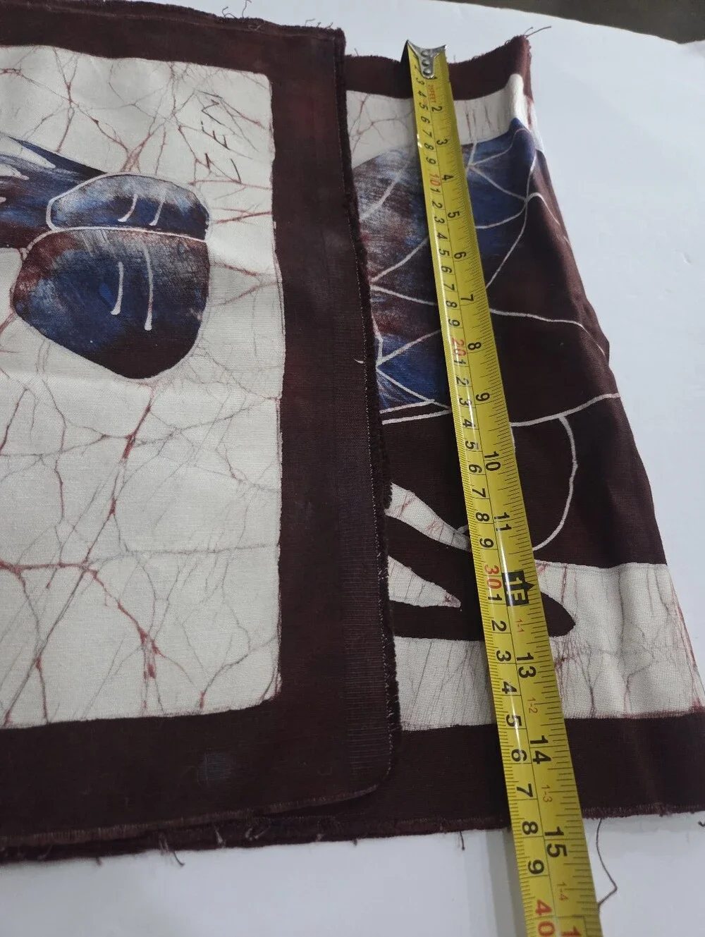 Handmade Maroon and Blue African Silhouette Wall Hanging 44×15in.